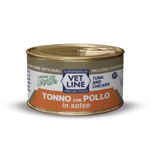 VET LINE CAT UMIDO LATTINA NATURALE IN SALSA AL TONNO E POLLO GR 70
