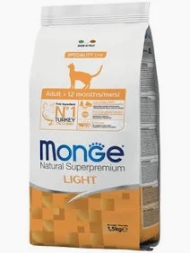 MONGE CAT SECCO LIGHT TACCHINO KG 1,5