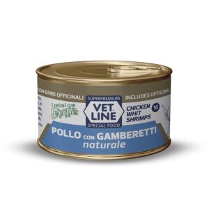 VET LINE CAT UMIDO LATTINA NATURALE IN SALSA AL POLLO E GAMBERETTI GR 70