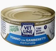 VET LINE CAT UMIDO LATTINA NATURALE AL TONNO E GAMBERETTI GR 70