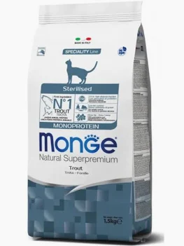 MONGE CAT SECCO STERILIZED TROTA KG 10