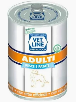 VET LINE DOG UMIDO LATTINA ADULT PATE' PESCE GR 400