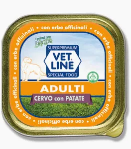 VET LINE DOG UMIDO VASCHETTA SALUTE ADULT PATE' CERVO GR 150