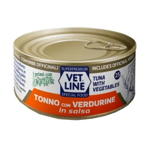 VET LINE CAT UMIDO LATTINA NATURALE IN SALSA AL TONNO E VERDURE GR 70