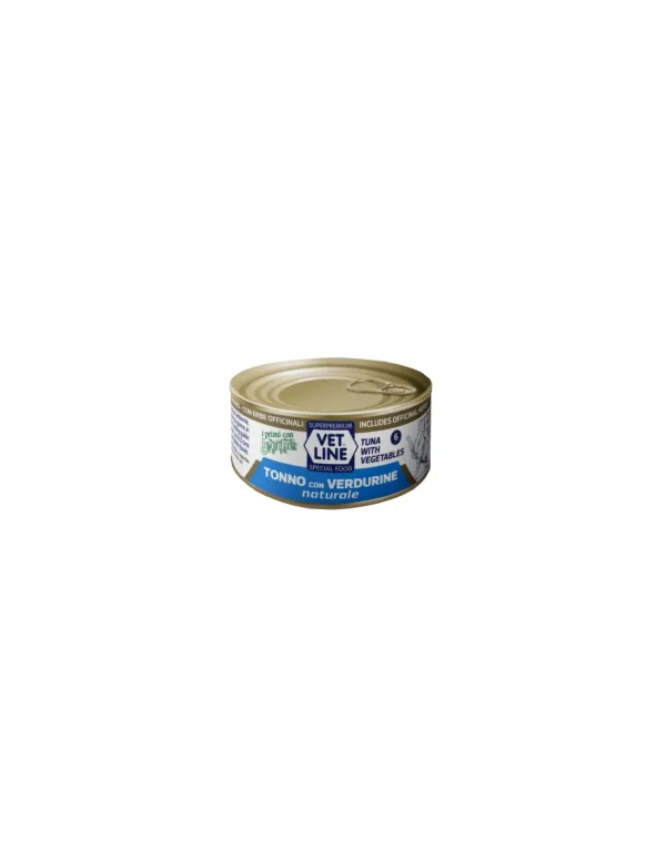 VET LINE CAT UMIDO LATTINA NATURALE AL TONNO E VERDURINE GR 70